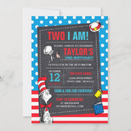 Two I Am | キャット・イン・ザ・ハット 黒板 誕生日 招待状