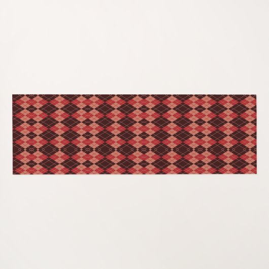 Two images of a red and black plaid rectangular  ヨガマット (裏面(横))