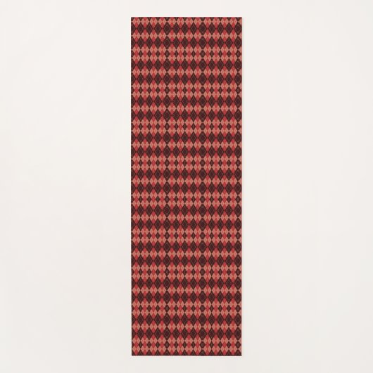 Two images of a red and black plaid rectangular  ヨガマット (正面)