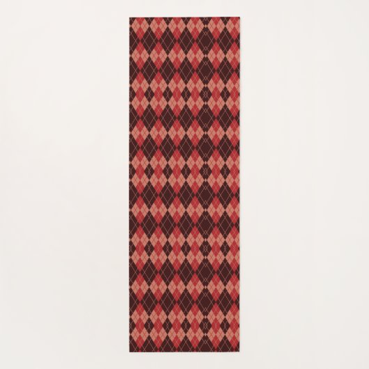 Two images of a red and black plaid rectangular  ヨガマット (裏面)