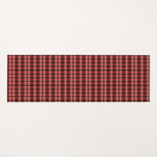 Two images of a red and black plaid rectangular  ヨガマット (正面(横))