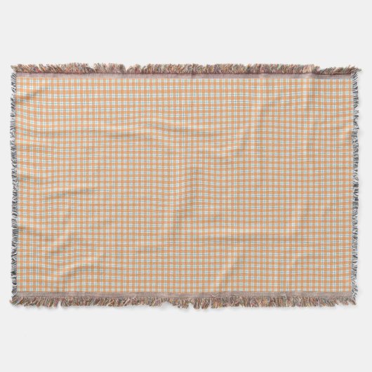 Two images of a woven blanket featuring a beige  スローブランケット (正面)