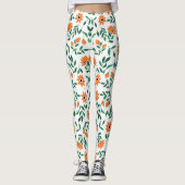 Two images of floral leggings showcase  レギンス (正面)
