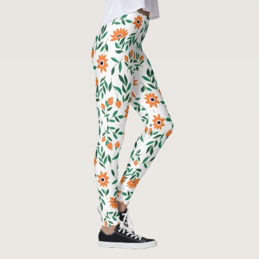 Two images of floral leggings showcase レギンス (右)