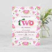 Two In A Melon Watermelon 2nd Birthday Invitation 招待状 (スタンド正面)