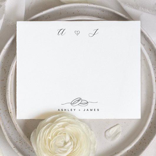 Two Initial Elegant Couple Monogram Stationery  ノートカード