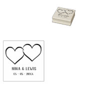 Two Intertwined Hearts Names & Date for Wedding ラバースタンプ (押印)