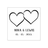 Two Intertwined Hearts Names & Date for Wedding ラバースタンプ (インプリント)