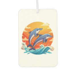 Two jumping cartoon dolphin カーエアーフレッシュナー