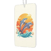 Two jumping cartoon dolphin カーエアーフレッシュナー (左)