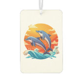 Two jumping cartoon dolphin カーエアーフレッシュナー (裏面)