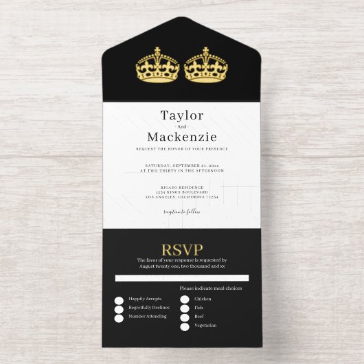 Two Kings Make A Pair Gay Wedding オールインワン招待状 (内側)