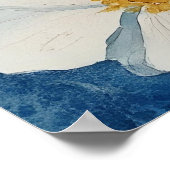 Two koi carp swimming among flowers.  ポスター (角)