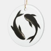 Two Koi – Ink Brush Fish on  セラミックオーナメント (左)