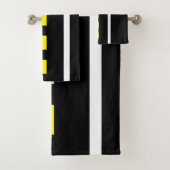 Two Lane Road Bath Towels (Black, White & Yellow) バスタオルセット (インサイチュ)