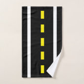 Two Lane Road Bath Towels (Black, White & Yellow) バスタオルセット (ハンドタオル)