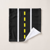 Two Lane Road Bath Towels (Black, White & Yellow) バスタオルセット (ウォッシュタオル)