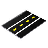 Two Lane Road Notebook (黒、白、黄) ノートブック (左側)