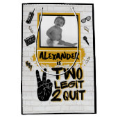 Two Legitレトロ90のヒップホップ第2の誕生日の写真 ミディアムペーパーバッグ (正面)