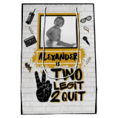 Two Legitレトロ90のヒップホップ第2の誕生日の写真 ミディアムペーパーバッグ (裏面)