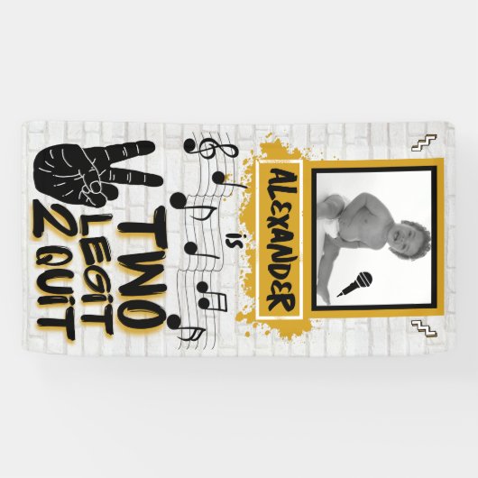 Two Legitレトロ90のヒップホップ第2の誕生日の写真 横断幕 (横)