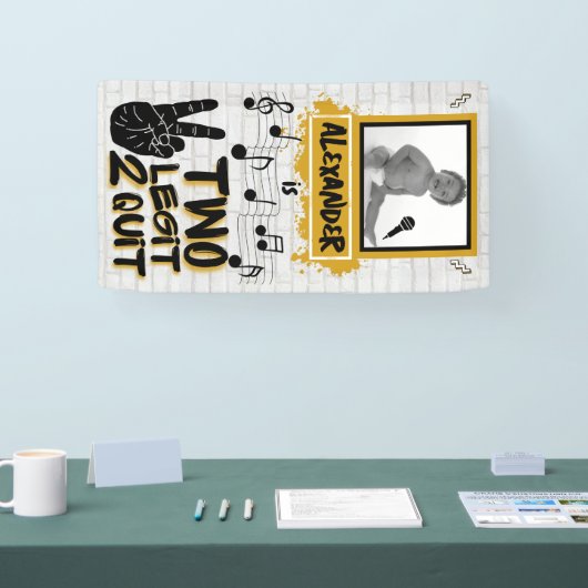 Two Legitレトロ90のヒップホップ第2の誕生日の写真 横断幕 (トレードショー)