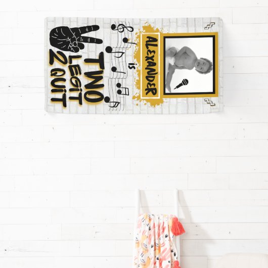 Two Legitレトロ90のヒップホップ第2の誕生日の写真 横断幕 (インサイチュ)