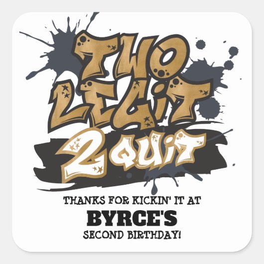 Two Legit 2 やめ Square  Favyステッカー スクエアシール (正面)