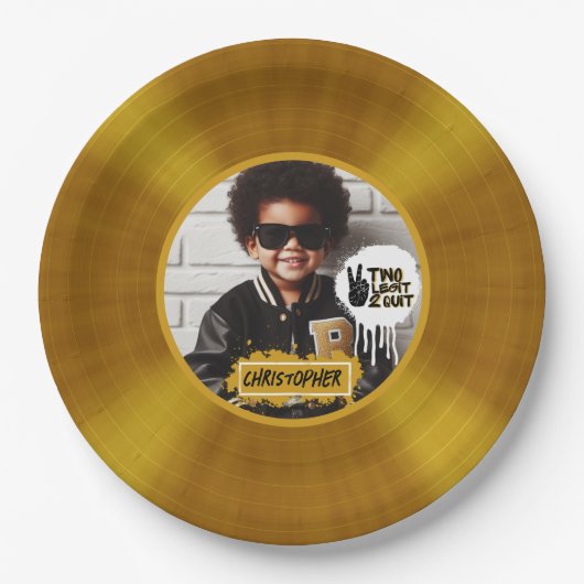 Two Legit 2 やめnd Birthday金ゴールド記録写真 ペーパープレート (正面)