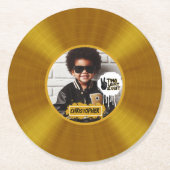 Two Legit 2 やめnd Birthday金ゴールド記録写真 ラウンドペーパーコースター (正面)