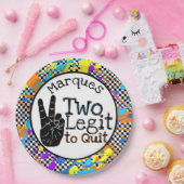 Two Legit toやめ|レトロ2回目の誕生日ヒップホップ ペーパープレート (パーティー)