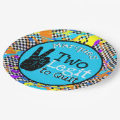 Two Legit to やめ|レトロ2ndバースデーブルー ペーパープレート (アングル)