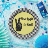 Two Legit to やめ|レトロ2nd誕生日チェッカー ペーパープレート (パーティー)