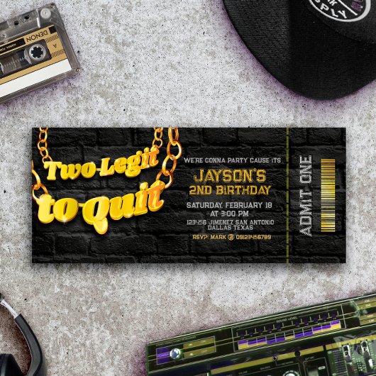 Two Legit Two やめ - 2回目の誕生日 招待状