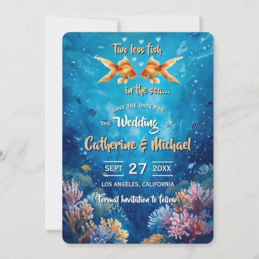 Two Less Fish In The Sea Underwater Wedding セーブザデート (正面)