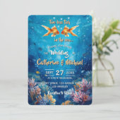 Two Less Fish In The Sea Underwater Wedding 招待状 (スタンド正面)