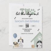 Two Let the Dogs Out | 2歳の誕生日招待状  招待状 (正面)