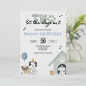 Two Let the Dogs Out | 2歳の誕生日招待状  招待状 (スタンド正面)