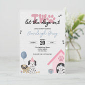 Two Let the Dogs Out | 2歳の誕生日招待状 招待状 (スタンド正面)