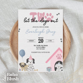 Two Let the Dogs Out | 2歳の誕生日招待状  招待状