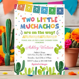 Two Litlle Muchachos Invitation Twins Baby Shower 招待状