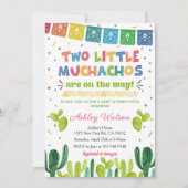 Two Litlle Muchachos Invitation Twins Baby Shower 招待状 (正面)