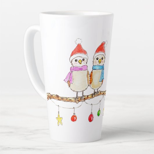 Two Little Birds On A Branch カフェラテマグ (左アングル)