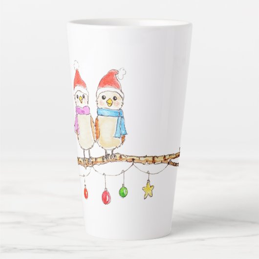 Two Little Birds On A Branch カフェラテマグ (正面)