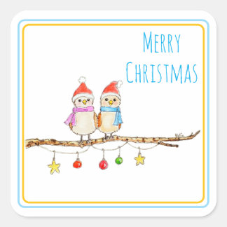 Two Little Birds  Square Sticker スクエアシール
