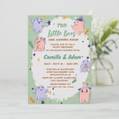 Two little boos boy, girl halloween baby shower 招待状 (スタンド正面)