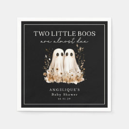 Two Little Boos Ghosts Wildflower Baby Shower  スタンダードカクテルナプキン