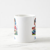 Two little boys playing video game headphones コーヒーマグカップ (中央)