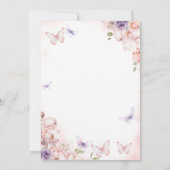 Two Little Bunnies Twins Floral Girl Baby Shower 招待状 (裏面)