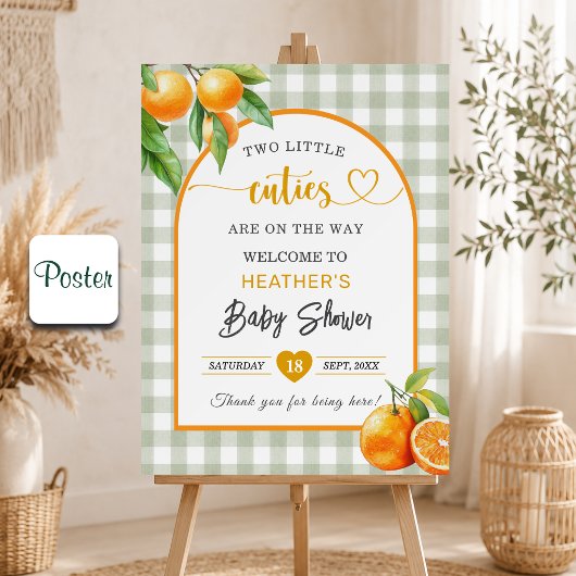 Two Little Cuties are on the Way ベビーシャワー ポスター